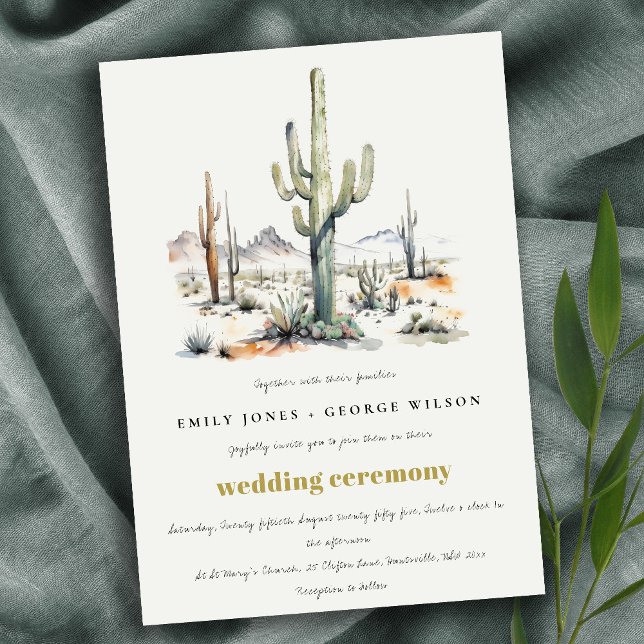 Western Boho Cactus Wüste Landscape Wedding Einladung (Von Creator hochgeladen)