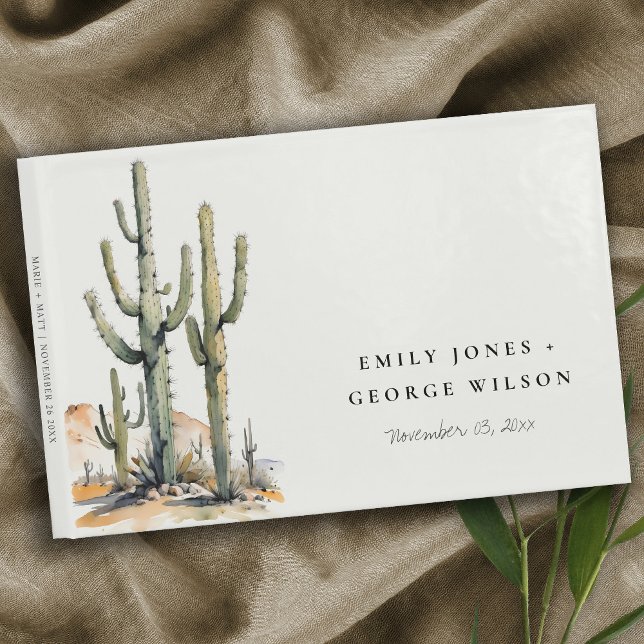 Western Boho Cactus Wüste Landscape Wedding Gästebuch (Von Creator hochgeladen)