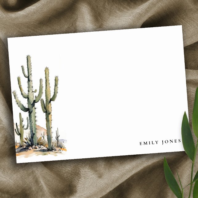 Western Boho Cactus Wüste Landscape Wedding Mitteilungskarte (Von Creator hochgeladen)