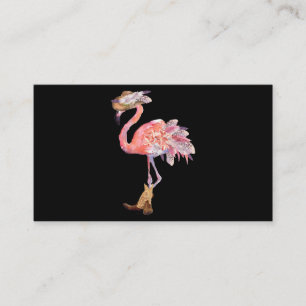Western Boho Cowgirl Flamingo Print Visitenkarte