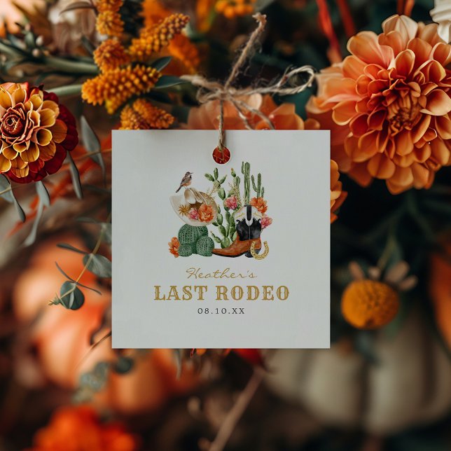 Western Boho Geschenkanhänger (Western Theme Boho Square Favor Tags by Painted Paperie)