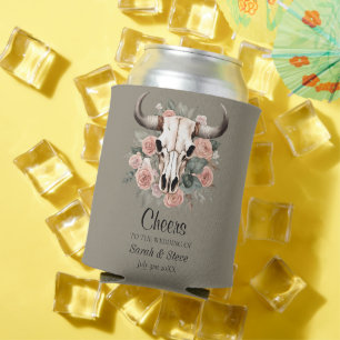 Western Boho Kuh Bläschen Schädelsage Hochzeit Dosenkühler