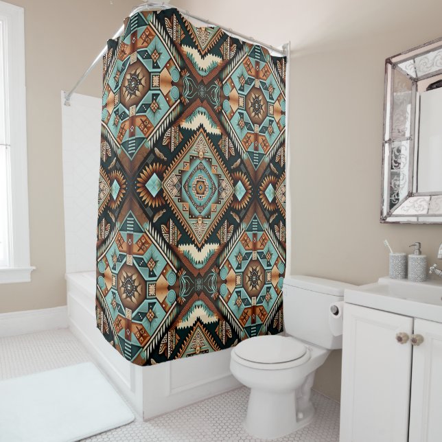 Western Boho Pattern Duschvorhang (Beispiel)
