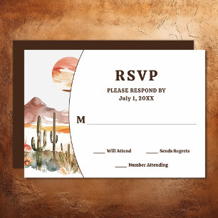 Western Boho Wedding RSVP Karte
