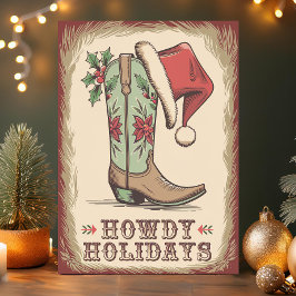 Western Boot Howdy Holidays Cowboy Weihnachten