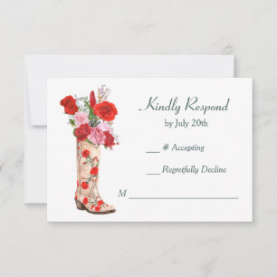 Western Boot-Rote Rosen Hochfahren von RSVP