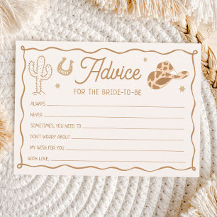 Western Boots und Bubby Brautparty Advice Card Einladung