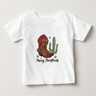 Western Boots Weihnachtsstiefel Weihnachten Weihna Baby T-shirt