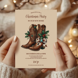 Western Bow & Boots Weihnachten  Einladung
