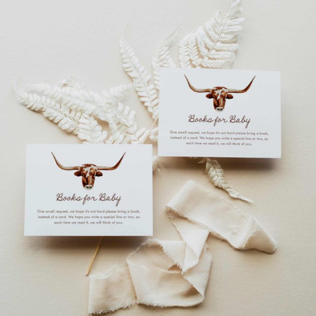 Western Boy Baby Shower Books Begleitkarte (Western cowboy baby shower books for baby request card)