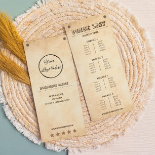 Western Braun Sie Ihr Logo auf der Länderpreislist Werbekarte