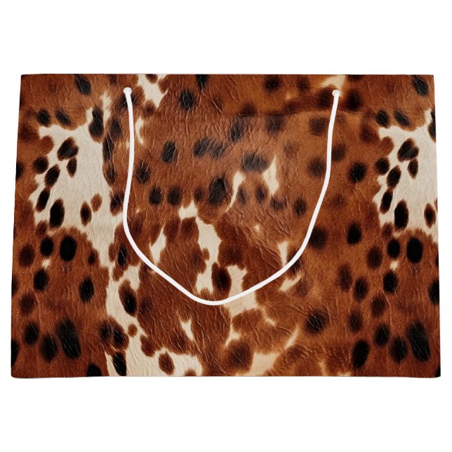 Western-Brauncreme-Hülle Große Geschenktüte (Vorderseite)