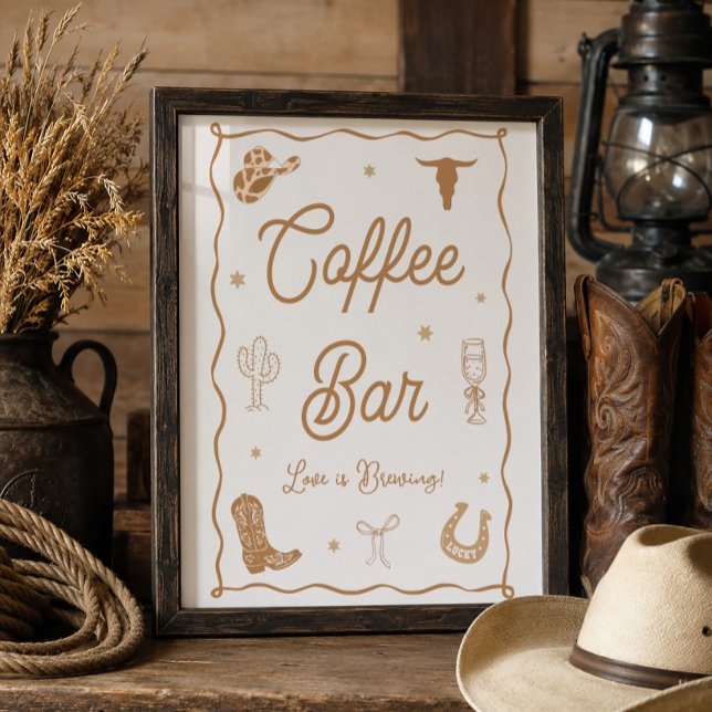 Western Brautparty Kaffee Bar Poster (Von Creator hochgeladen)