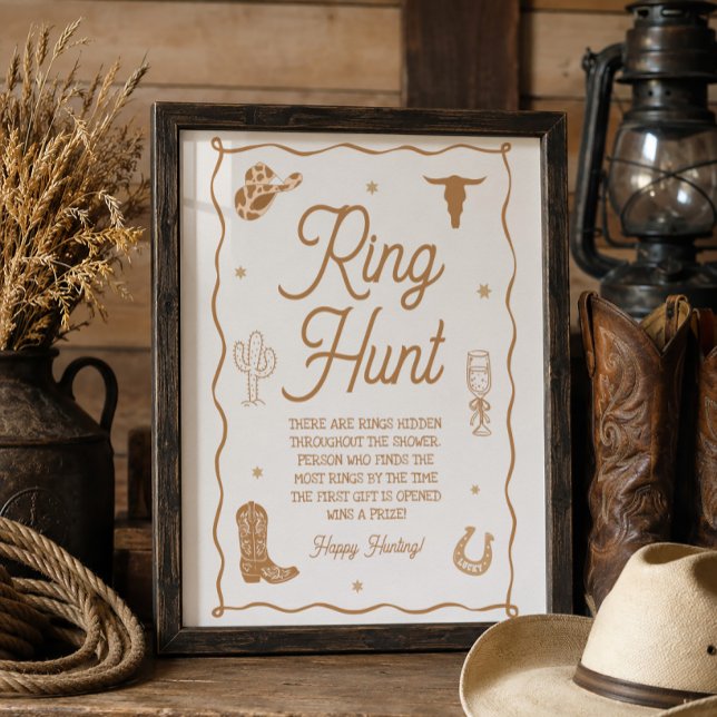 Western Brautparty Ring Hunt Spiel Poster (Von Creator hochgeladen)