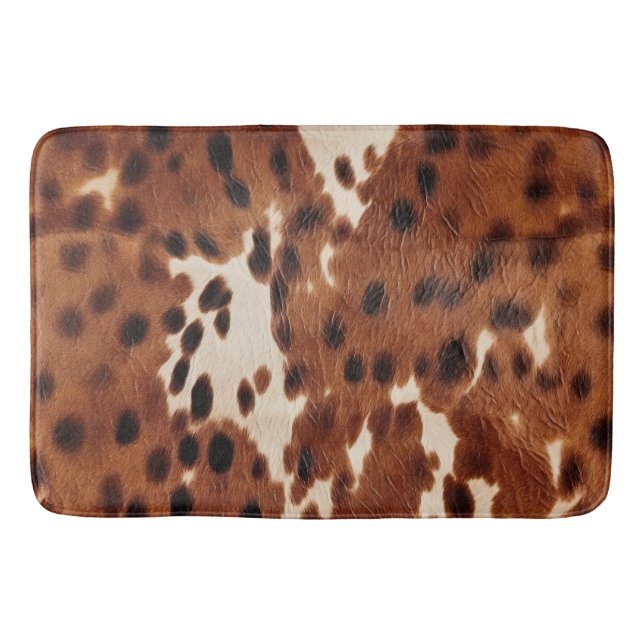 Western Brown Black Cowboy Cowhide Badematte (Vorderseite)