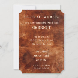 Western Brown Black Cowboy Cowhide Einladung