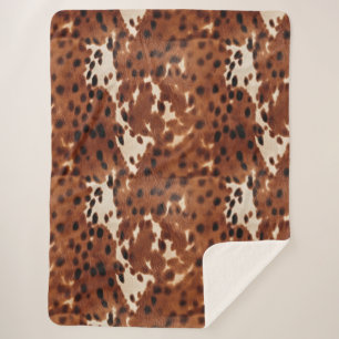 Western Brown Black Cowboy Cowhide Sherpadecke
