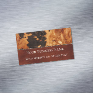 Western Brown Black Cowhide Magnetische Visitenkarte