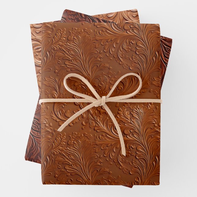 Western Brown Bohemisch Art Geschenkpapier Set (Beispiel)