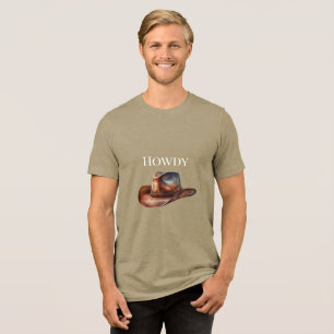 Western Brown Cowboy Hat Tri-Blend Shirt