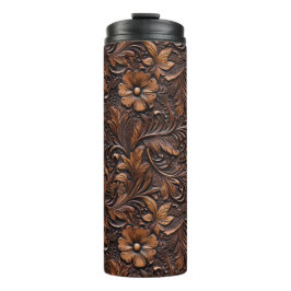 Western Brown Cowgirl Bohemisch Floral Thermosbecher