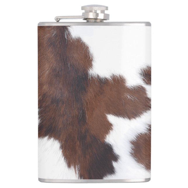 Western Brown Cowhide Flachmann (Vorderseite)
