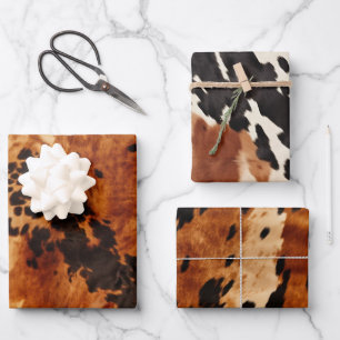 Western Brown Cowhide Geschenkpapier Set