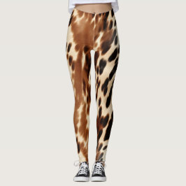 Western Brown Cowhide Leggings