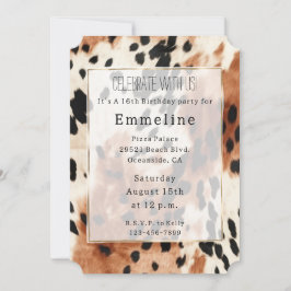 Western Brown Cream Animal Cowhid Einladung