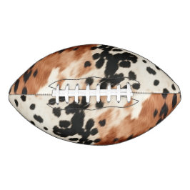 Western Brown Cream Animal Cowhid Football