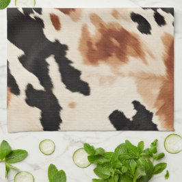 Western Brown Cream Animal Cowhid Geschirrtuch