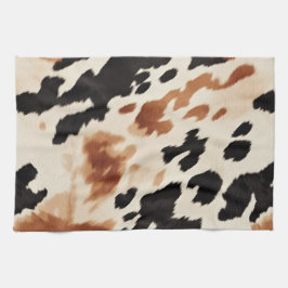 Western Brown Cream Animal Cowhid Geschirrtuch