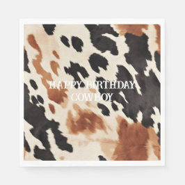 Western Brown Cream Animal Cowhid Serviette