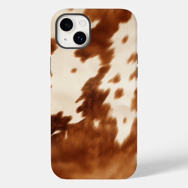 Western Brown Cream Cowhide Case-Mate iPhone Hülle (Rückseite)