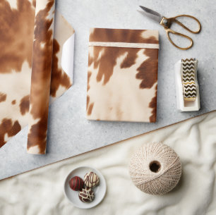 Western Brown Cream Cowhide Geschenkpapier