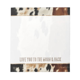 Western Brown Cream Cowhide Notizblock