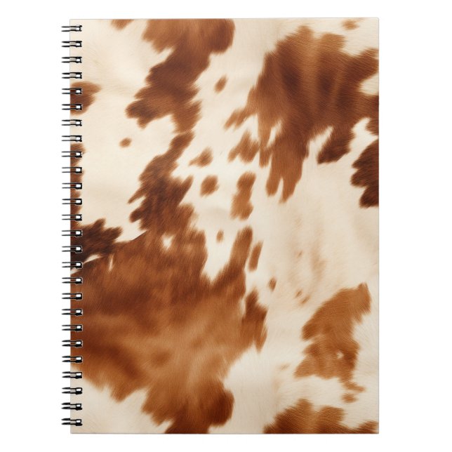 Western Brown Cream Cowhide Notizblock (Vorderseite)