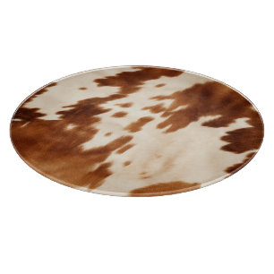 Western Brown Cream Cowhide Schneidebrett
