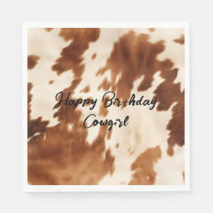 Western Brown Cream Cowhide Serviette