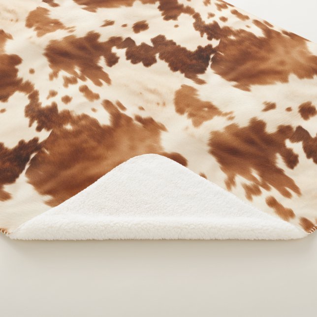 Western Brown Cream Cowhide Sherpadecke (3/4)