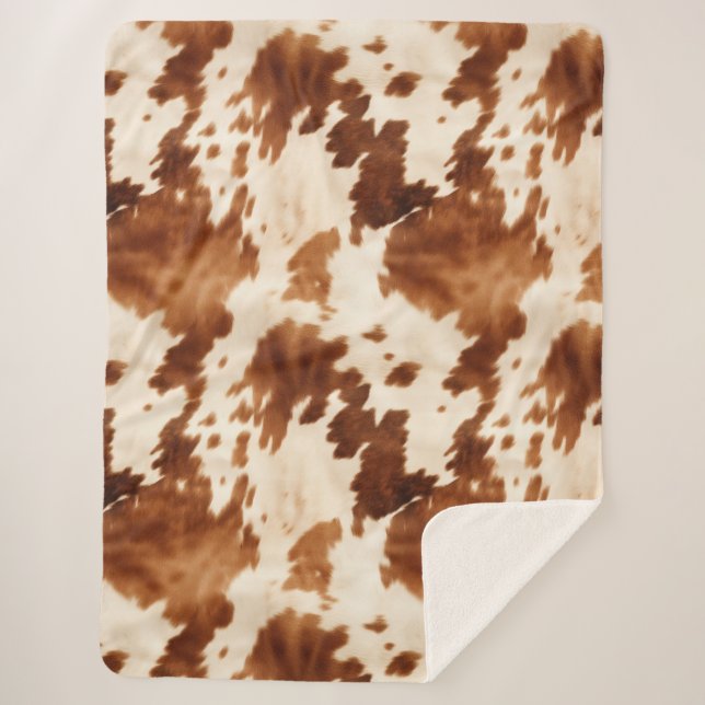 Western Brown Cream Cowhide Sherpadecke (Vorderseite)