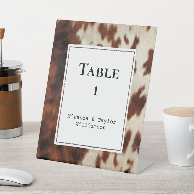 Western Brown Cream Cowhide Sockelschild (In SItu)