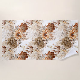 Western Brown Cream Südwest Floral Strandtuch