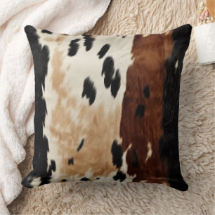 Western Brown Creme Cowhide Tier Kissen