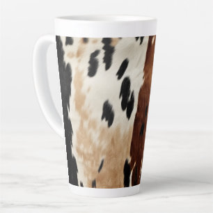 Western Brown Creme Cowhide Tier Milchtasse