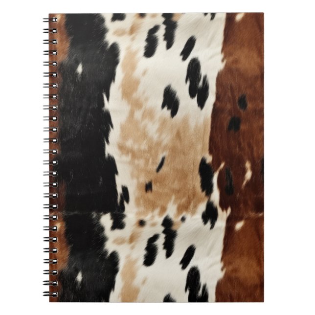 Western Brown Creme Cowhide Tier Notizblock (Vorderseite)