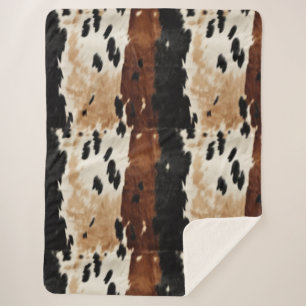 Western Brown Creme Cowhide Tier Sherpadecke