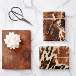Western Brown Howdy Cowboy Brown Cpwhide Geschenkpapier Set