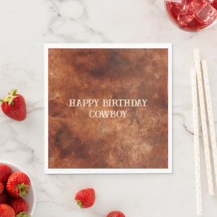 Western Brown Howdy Cowboy Brown Serviette