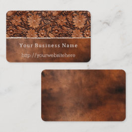 Western Brown Imitats Leather Visitenkarte
